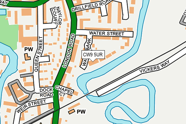 CW9 5UR map - OS OpenMap – Local (Ordnance Survey)