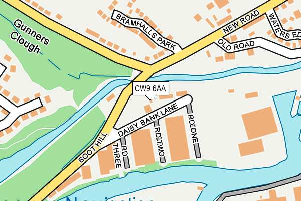 CW9 6AA map - OS OpenMap – Local (Ordnance Survey)