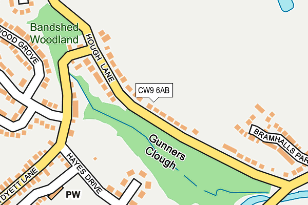 CW9 6AB map - OS OpenMap – Local (Ordnance Survey)