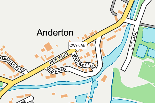 CW9 6AE map - OS OpenMap – Local (Ordnance Survey)