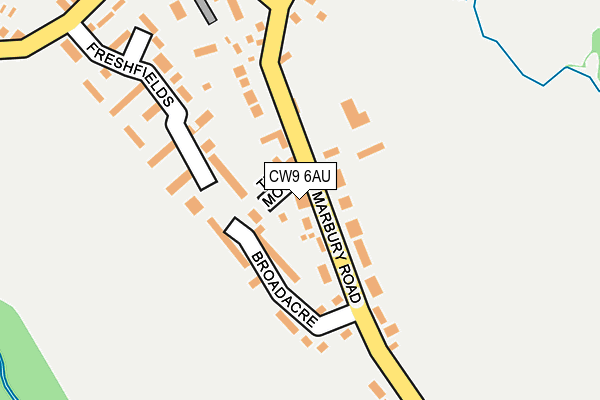 CW9 6AU map - OS OpenMap – Local (Ordnance Survey)