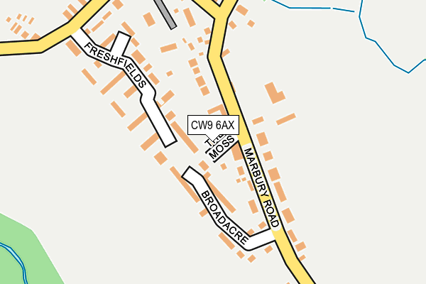 CW9 6AX map - OS OpenMap – Local (Ordnance Survey)
