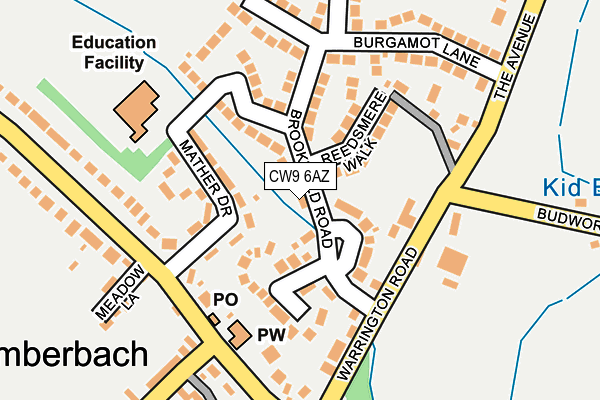 CW9 6AZ map - OS OpenMap – Local (Ordnance Survey)