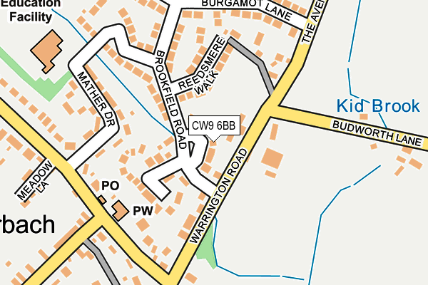 CW9 6BB map - OS OpenMap – Local (Ordnance Survey)