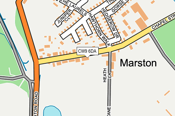CW9 6DA map - OS OpenMap – Local (Ordnance Survey)
