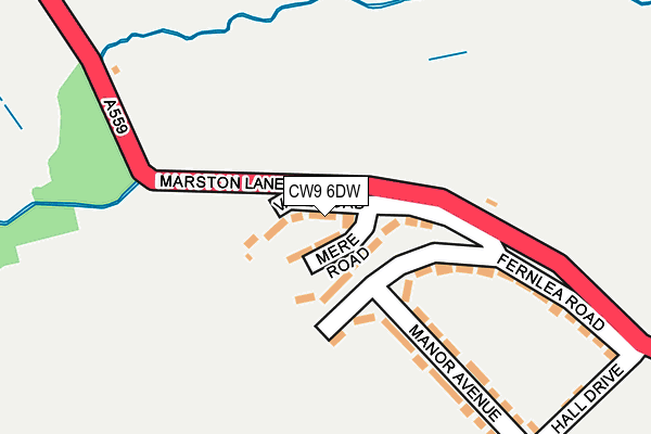 CW9 6DW map - OS OpenMap – Local (Ordnance Survey)