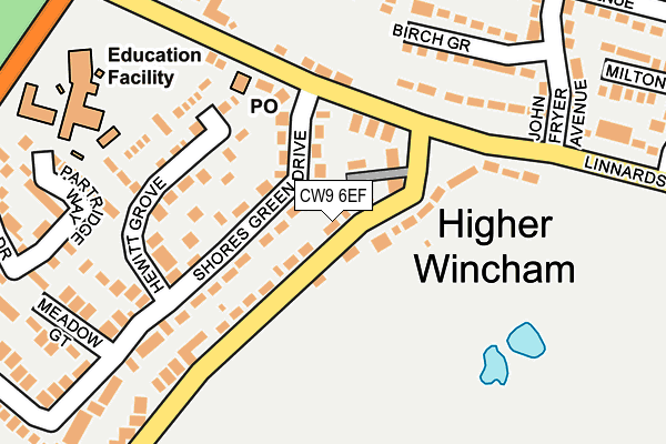 CW9 6EF map - OS OpenMap – Local (Ordnance Survey)