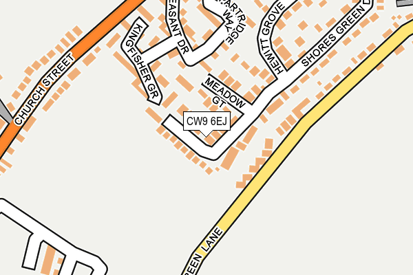 CW9 6EJ map - OS OpenMap – Local (Ordnance Survey)