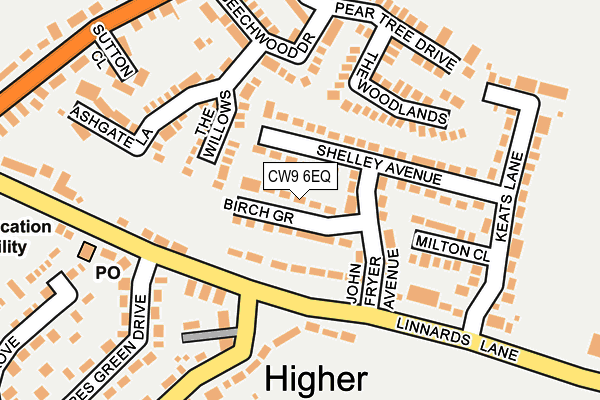 CW9 6EQ map - OS OpenMap – Local (Ordnance Survey)