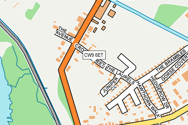 CW9 6ET map - OS OpenMap – Local (Ordnance Survey)