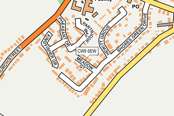 CW9 6EW map - OS OpenMap – Local (Ordnance Survey)
