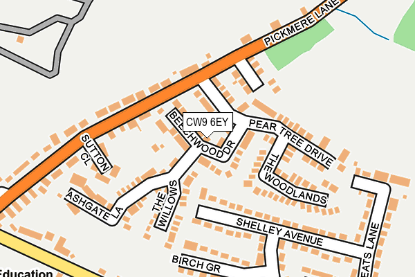 CW9 6EY map - OS OpenMap – Local (Ordnance Survey)