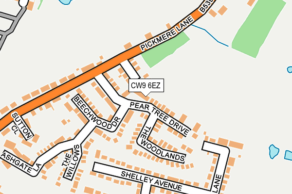 CW9 6EZ map - OS OpenMap – Local (Ordnance Survey)