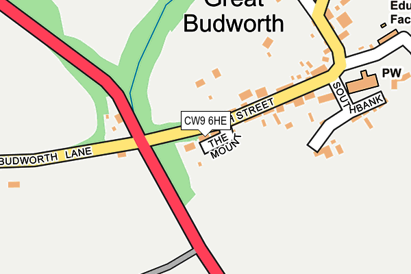 CW9 6HE map - OS OpenMap – Local (Ordnance Survey)