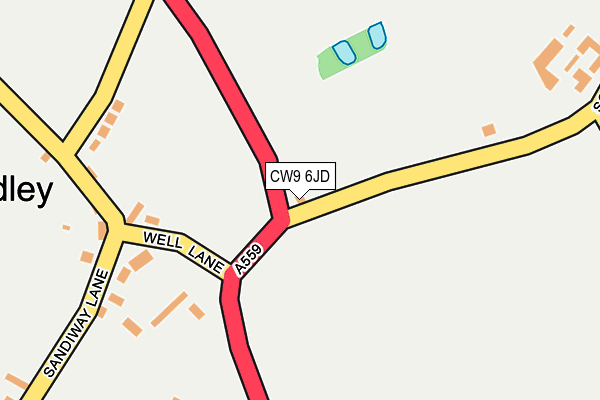 CW9 6JD map - OS OpenMap – Local (Ordnance Survey)
