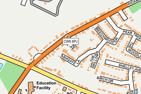 CW9 6PJ map - OS OpenMap – Local (Ordnance Survey)