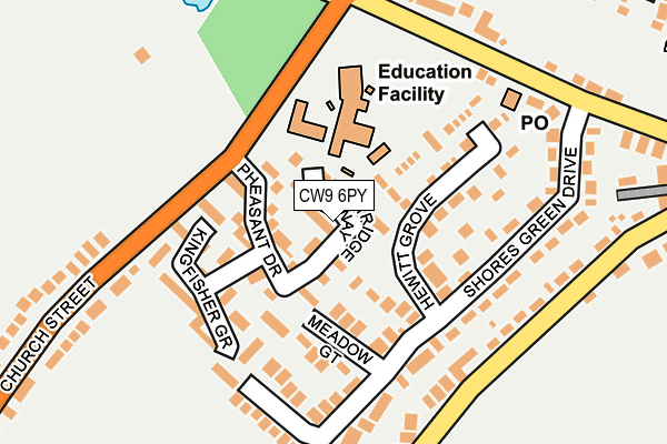 CW9 6PY map - OS OpenMap – Local (Ordnance Survey)