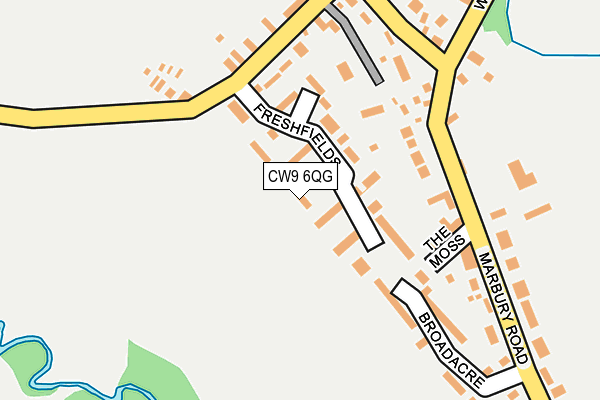 CW9 6QG map - OS OpenMap – Local (Ordnance Survey)