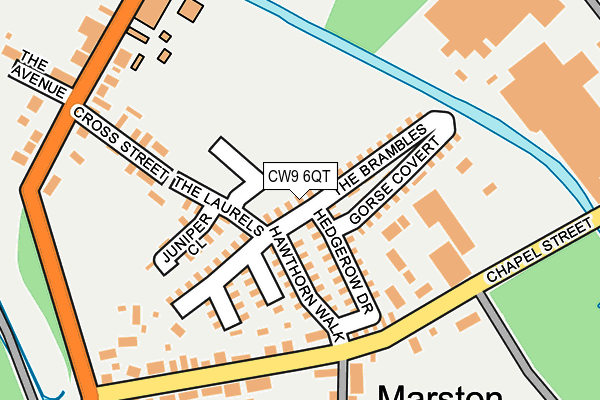 CW9 6QT map - OS OpenMap – Local (Ordnance Survey)