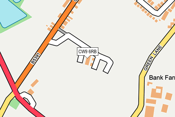 CW9 6RB map - OS OpenMap – Local (Ordnance Survey)