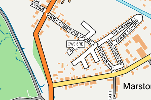 CW9 6RE map - OS OpenMap – Local (Ordnance Survey)