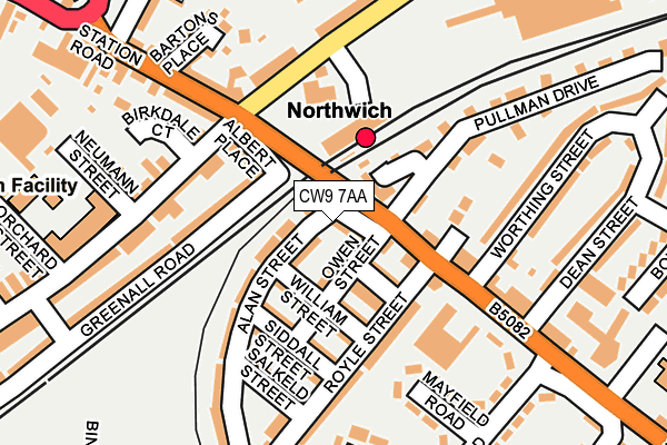 CW9 7AA map - OS OpenMap – Local (Ordnance Survey)