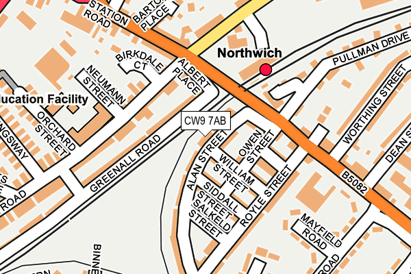 CW9 7AB map - OS OpenMap – Local (Ordnance Survey)