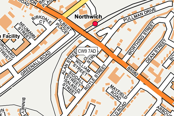 CW9 7AD map - OS OpenMap – Local (Ordnance Survey)