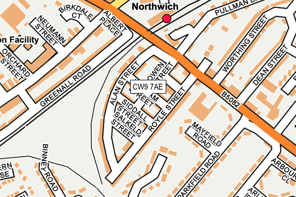 CW9 7AE map - OS OpenMap – Local (Ordnance Survey)