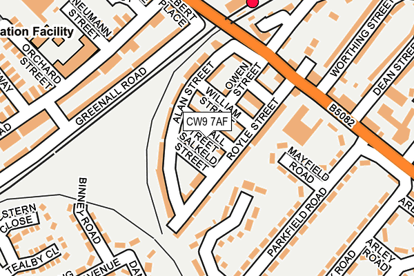 CW9 7AF map - OS OpenMap – Local (Ordnance Survey)