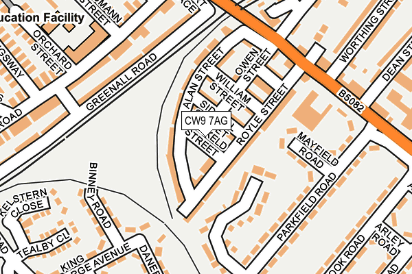 CW9 7AG map - OS OpenMap – Local (Ordnance Survey)