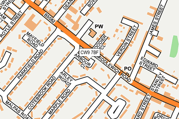 CW9 7BF map - OS OpenMap – Local (Ordnance Survey)