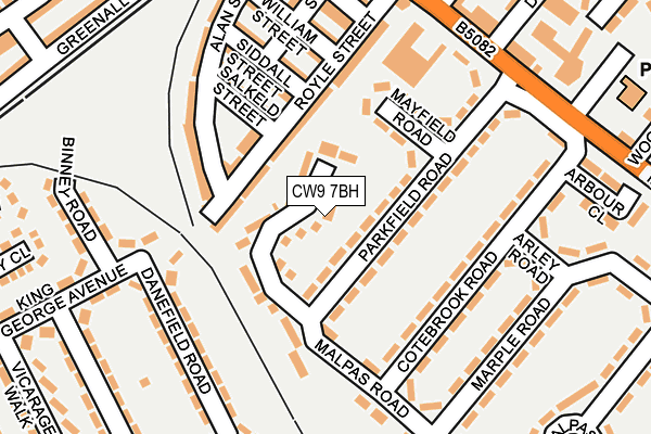 CW9 7BH map - OS OpenMap – Local (Ordnance Survey)