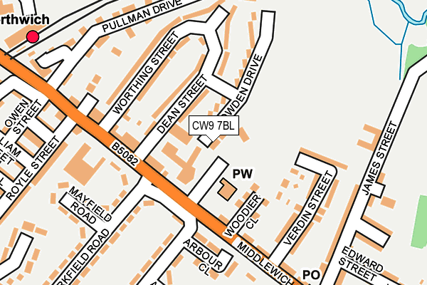 CW9 7BL map - OS OpenMap – Local (Ordnance Survey)