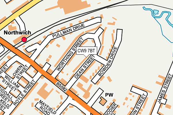 CW9 7BT map - OS OpenMap – Local (Ordnance Survey)