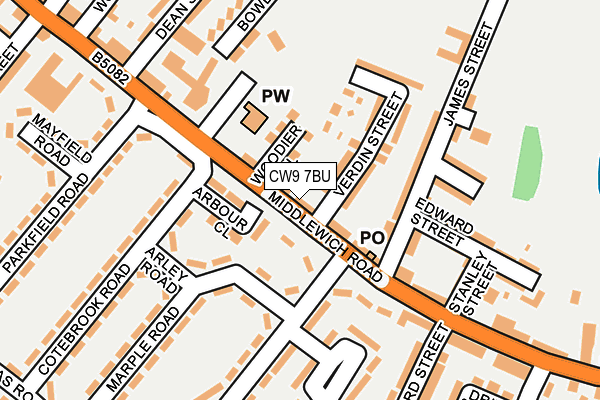 CW9 7BU map - OS OpenMap – Local (Ordnance Survey)