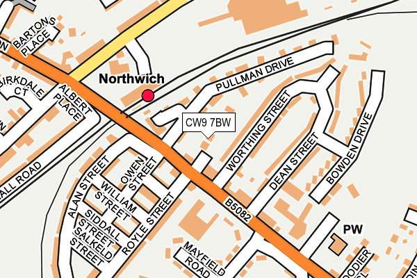 CW9 7BW map - OS OpenMap – Local (Ordnance Survey)