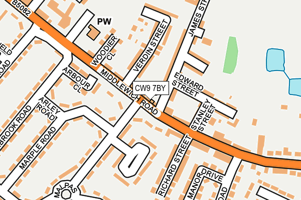 CW9 7BY map - OS OpenMap – Local (Ordnance Survey)