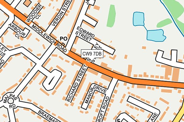 CW9 7DB map - OS OpenMap – Local (Ordnance Survey)