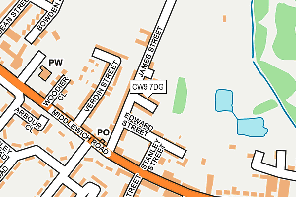 CW9 7DG map - OS OpenMap – Local (Ordnance Survey)
