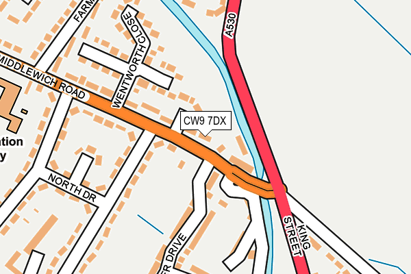 CW9 7DX map - OS OpenMap – Local (Ordnance Survey)