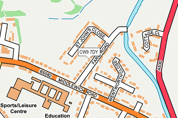 CW9 7DY map - OS OpenMap – Local (Ordnance Survey)