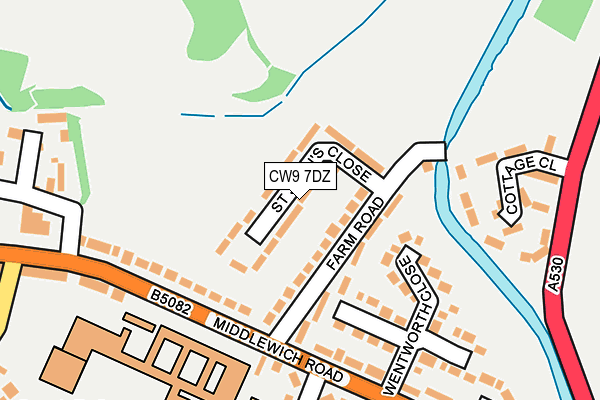 CW9 7DZ map - OS OpenMap – Local (Ordnance Survey)