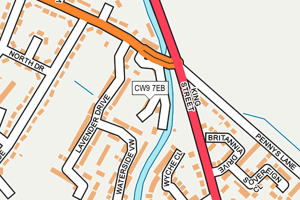 CW9 7EB map - OS OpenMap – Local (Ordnance Survey)