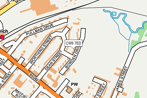 CW9 7ED map - OS OpenMap – Local (Ordnance Survey)