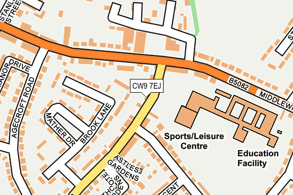 CW9 7EJ map - OS OpenMap – Local (Ordnance Survey)