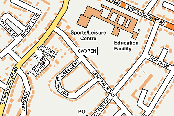 CW9 7EN map - OS OpenMap – Local (Ordnance Survey)