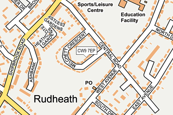 CW9 7EP map - OS OpenMap – Local (Ordnance Survey)