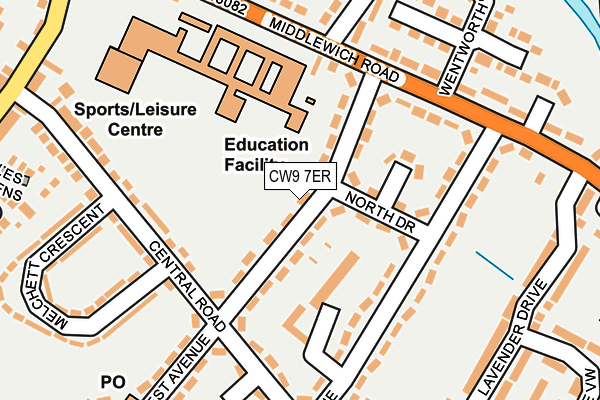 CW9 7ER map - OS OpenMap – Local (Ordnance Survey)