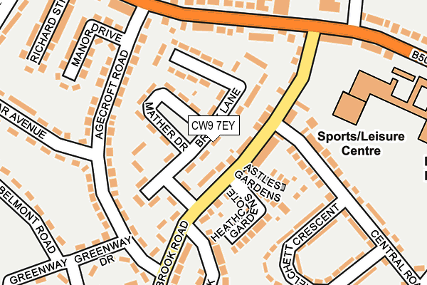 CW9 7EY map - OS OpenMap – Local (Ordnance Survey)